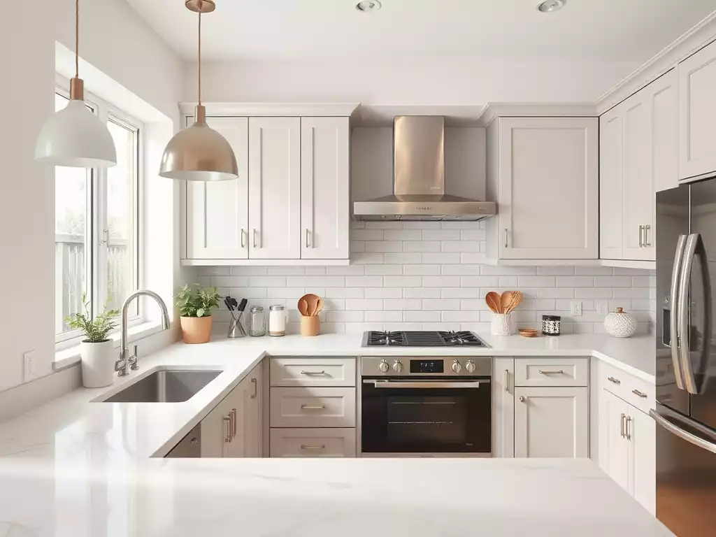 Modern kitchen with updated fixtures and fresh paint